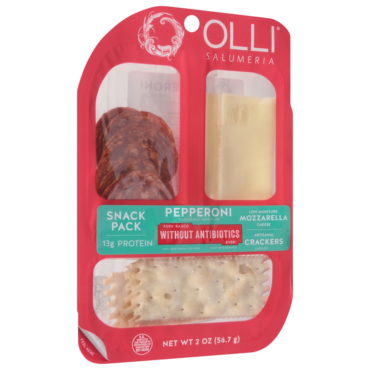 slide 13 of 13, Olli Salumeria Pepperoni/Mozzarella/Crackers Snack Pack 2 oz, 2 oz