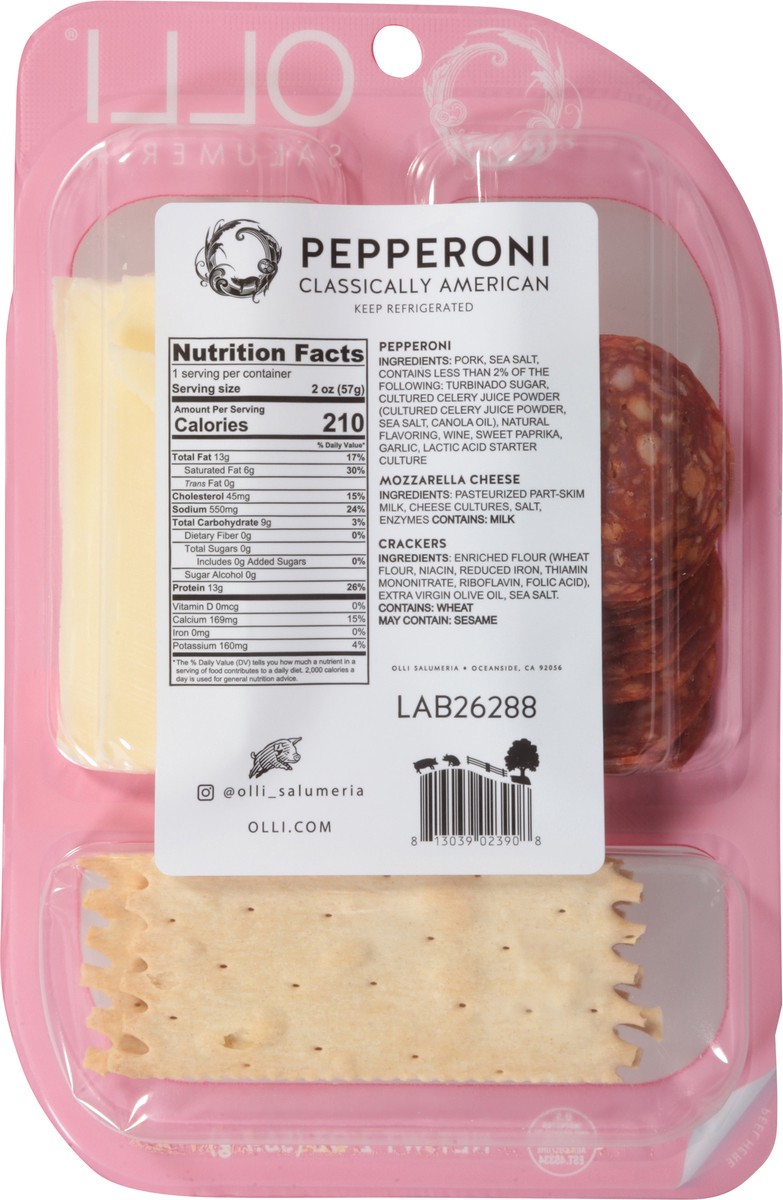 slide 8 of 13, Olli Salumeria Pepperoni/Mozzarella/Crackers Snack Pack 2 oz, 2 oz