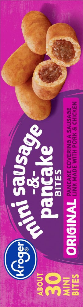 slide 4 of 6, Kroger Mini Original Frozen Sausage & Pancake Bites, 20.1 oz