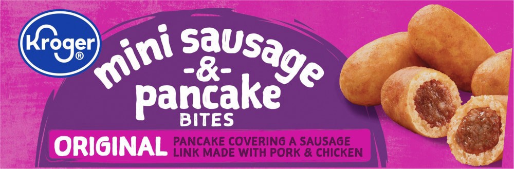 slide 6 of 6, Kroger Mini Original Frozen Sausage & Pancake Bites, 20.1 oz