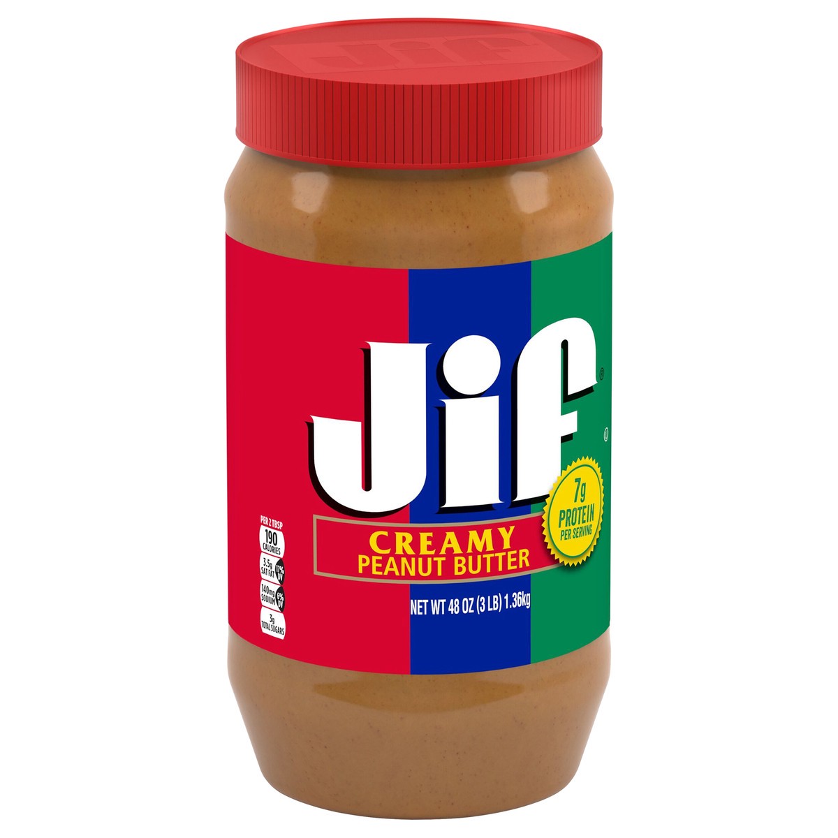 slide 7 of 9, Jif Creamy Peanut Butter 48 oz, 48 oz