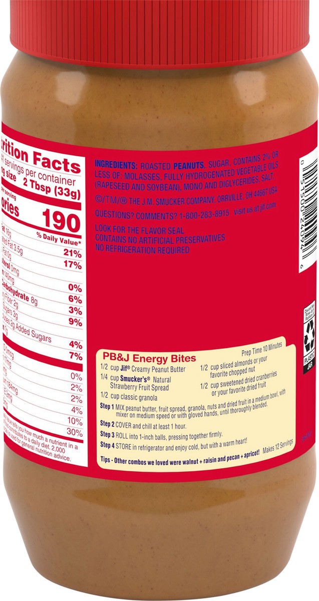 slide 2 of 9, Jif Creamy Peanut Butter 48 oz, 48 oz
