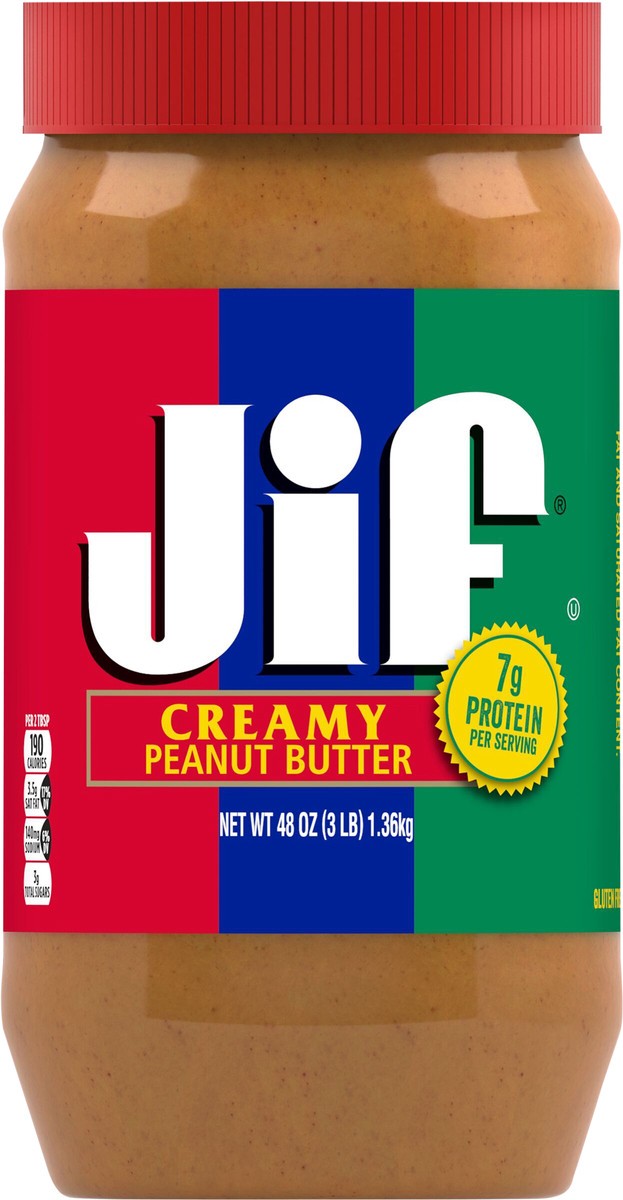 slide 5 of 9, Jif Creamy Peanut Butter 48 oz, 48 oz