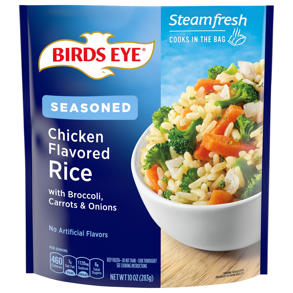 slide 1 of 5, Birds Eye Seasoned Chicken Flavored Rice with Broccoli, Carrots & Onions 10 oz, 10 oz