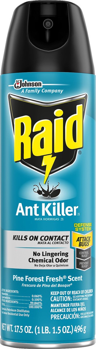 slide 5 of 6, Raid Ant Killer 26, Insecticide Spray for Home, Pine Forest Fresh Scent, 17.5 oz, 17.50 oz