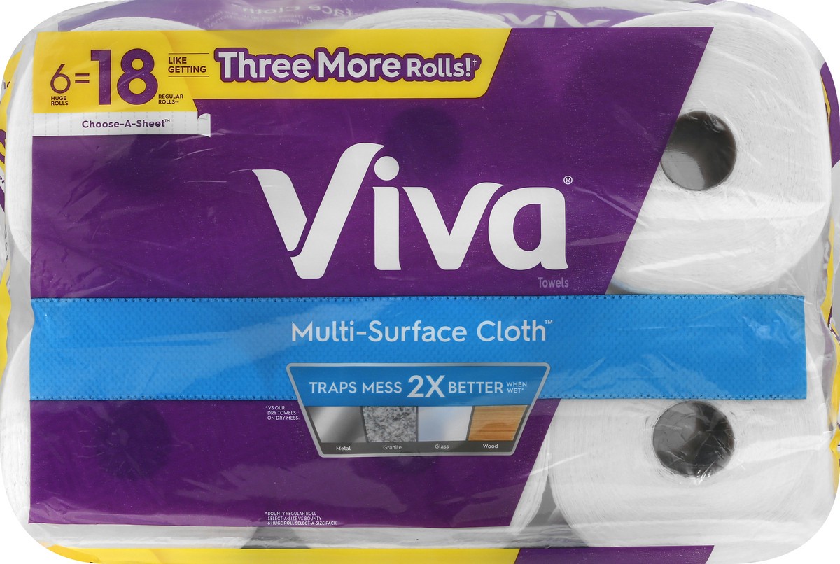 slide 5 of 11, Viva Huge Roll Choose-A-Sheet 2-Ply Multi-Surface Cloth 6 ea, 6 ct