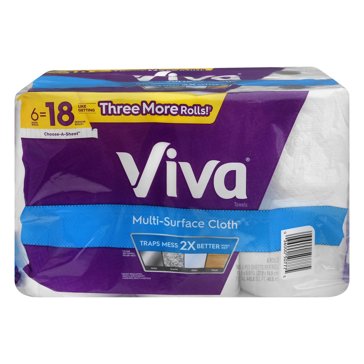 slide 1 of 11, Viva Huge Roll Choose-A-Sheet 2-Ply Multi-Surface Cloth 6 ea, 6 ct