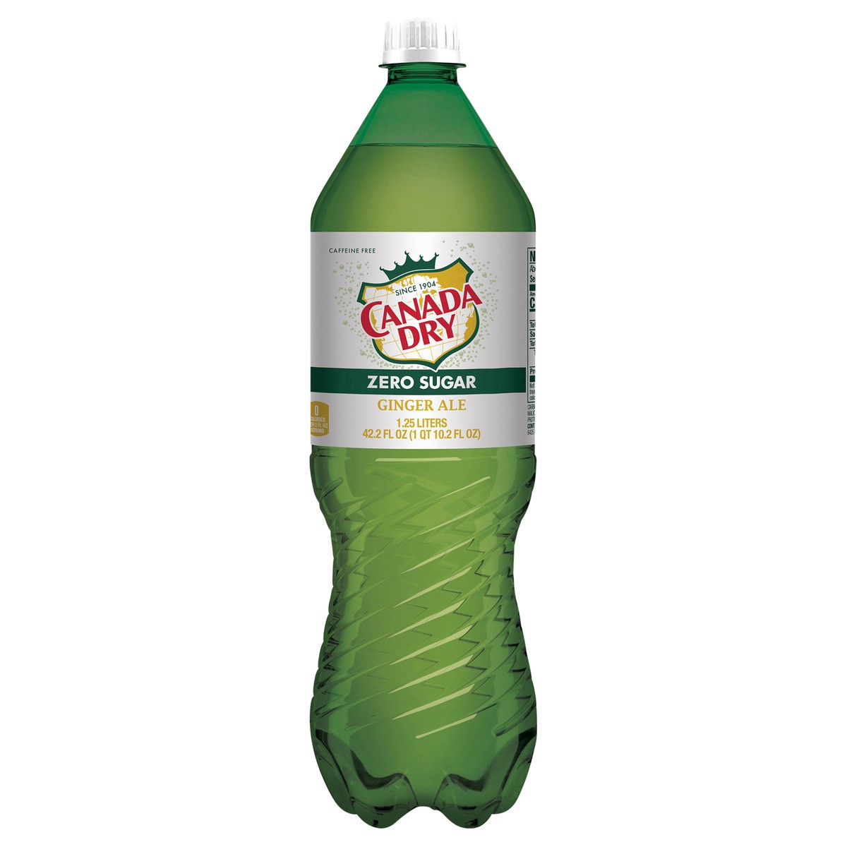 slide 1 of 1, Canada Dry Zero Sugar Ginger Ale Soda, 1.25 L bottle, 1.25 liter