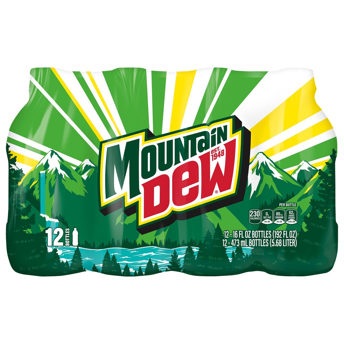 slide 1 of 9, Mountain Dew Soda Citrus 16 Fl Oz, 12 Count, 12 ct