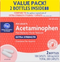 slide 1 of 1, Kroger Acetaminophen Extra Strength Caplets, 2 pk; 100 ct