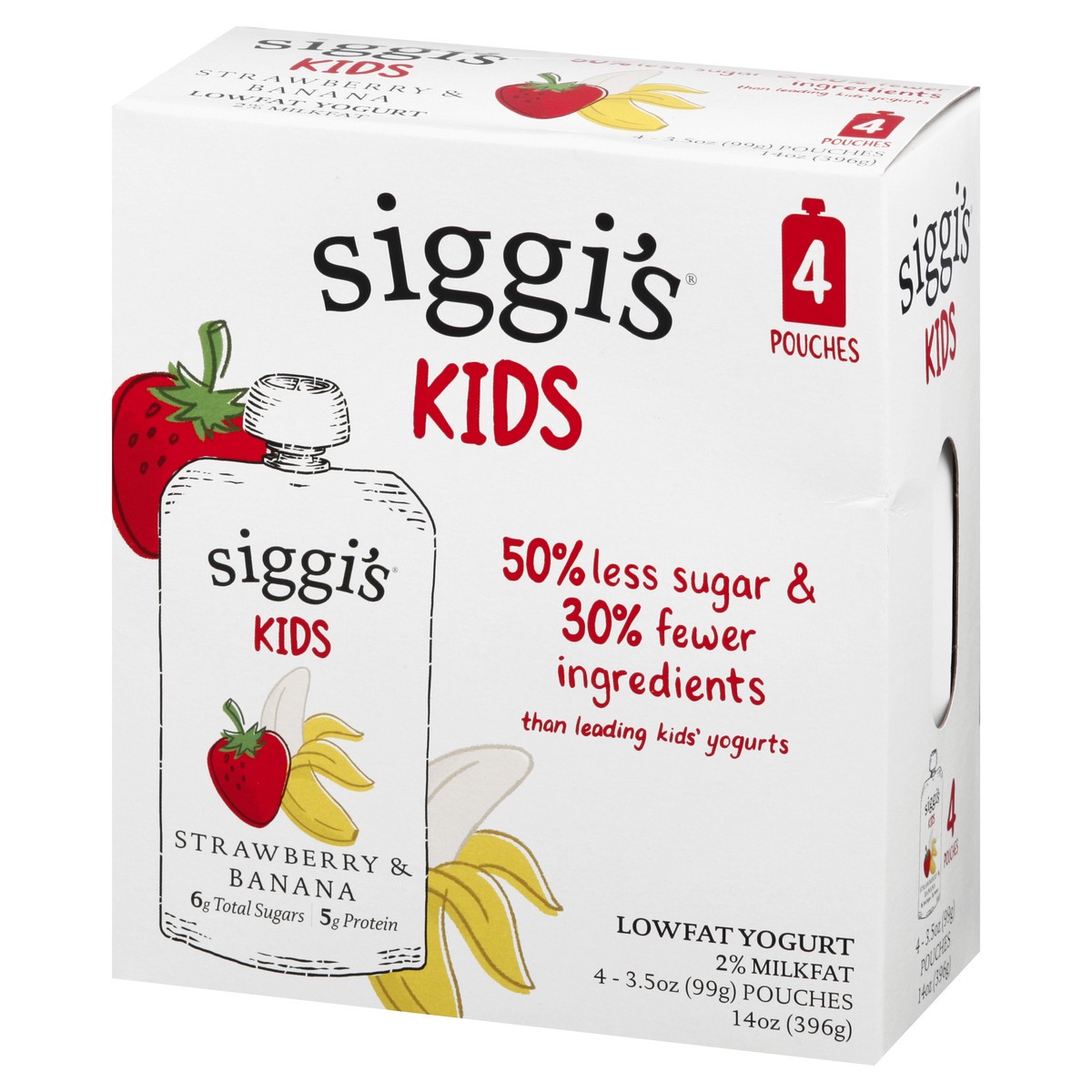 slide 4 of 9, Siggi's Siggis Strawbry Banana Low Fat Yogurt 4Pk, 14 oz