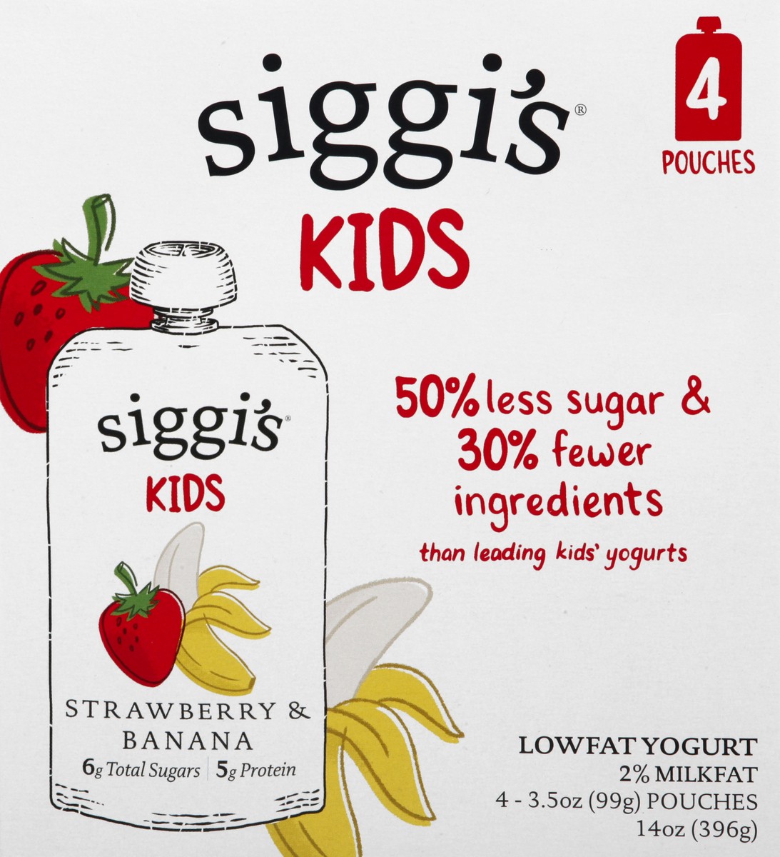 slide 7 of 9, Siggi's Siggis Strawbry Banana Low Fat Yogurt 4Pk, 14 oz