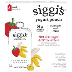 Siggi's siggi’s Strawberry Banana Reduced Fat Yogurt Pouches, 3.5 oz, 4 ct Pack