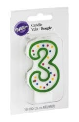 Wilton Candle Number 3, 3 Inch Candle