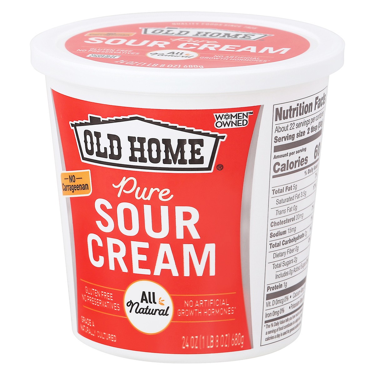 slide 3 of 9, Old Home Plain Sour Cream, 24 oz