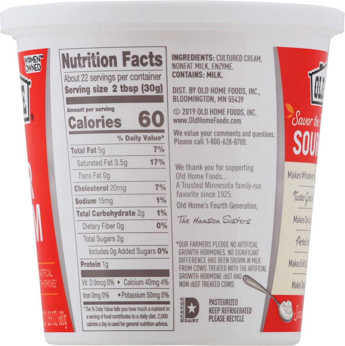 slide 6 of 9, Old Home Plain Sour Cream, 24 oz