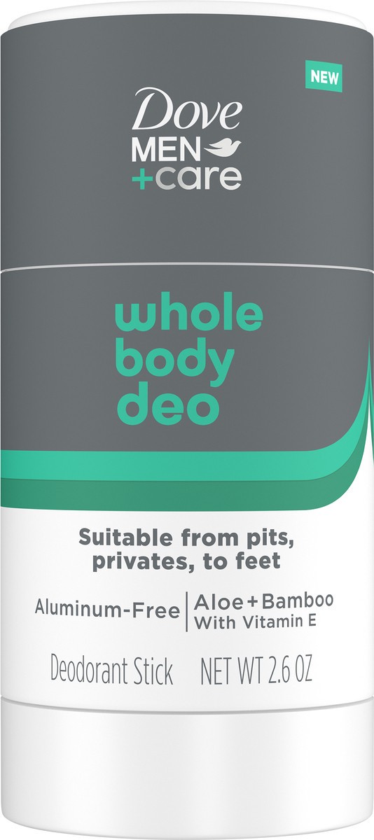 slide 11 of 12, Dove Men+Care Whole Body Deo Aluminum-Free Deodorant Stick Aloe + Bamboo 2.6 oz, 2.6 oz