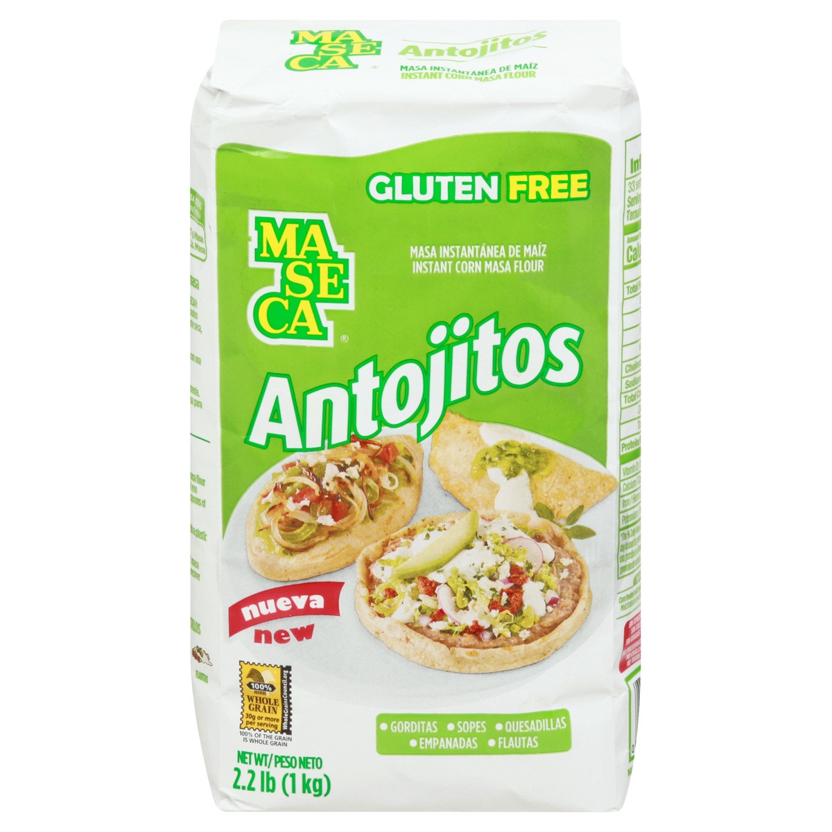 slide 1 of 10, Maseca Antojitos Instant Corn Masa Flour, 2.2 lb