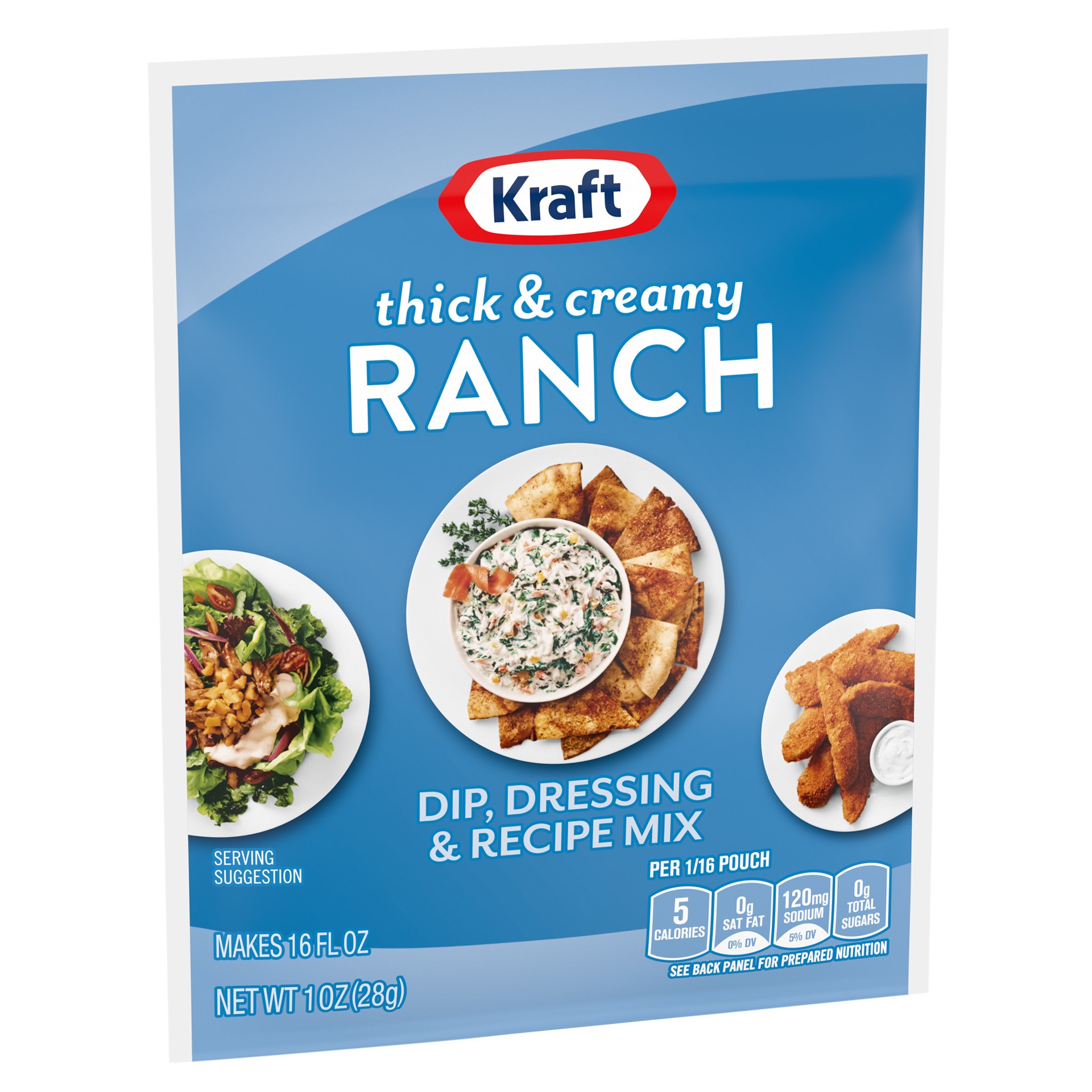 slide 2 of 5, Kraft Thick & Creamy Ranch Dip, Dressing & Recipe Mix Packet, 1 oz