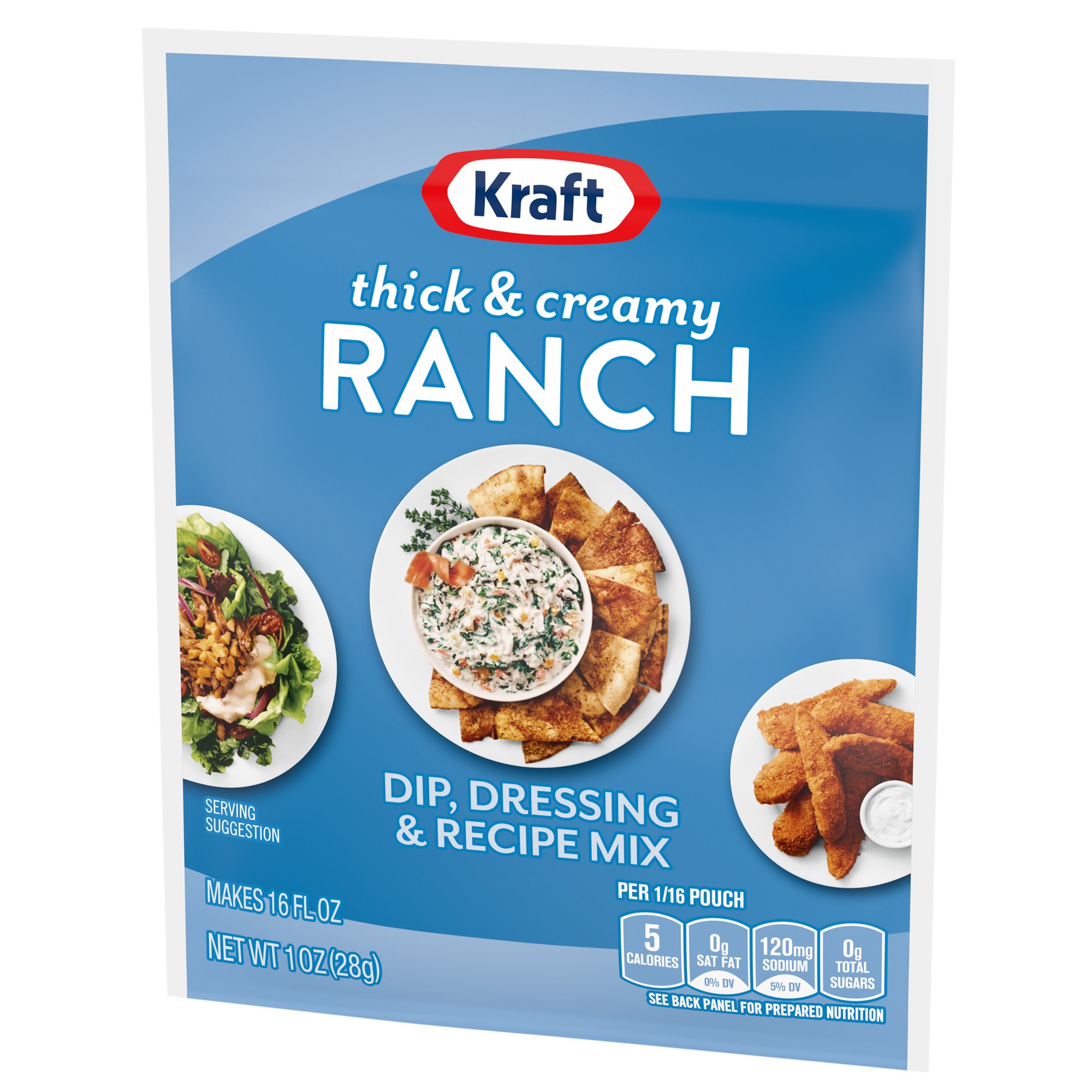 slide 4 of 5, Kraft Thick & Creamy Ranch Dip, Dressing & Recipe Mix Packet, 1 oz