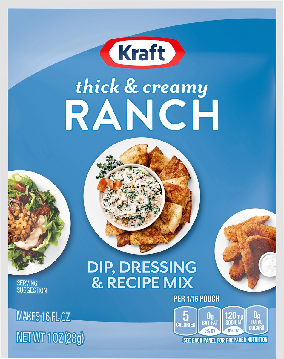 slide 1 of 9, Kraft Ranch Dressing & Recipe Mix Packet, 1 oz Packet, 1 oz