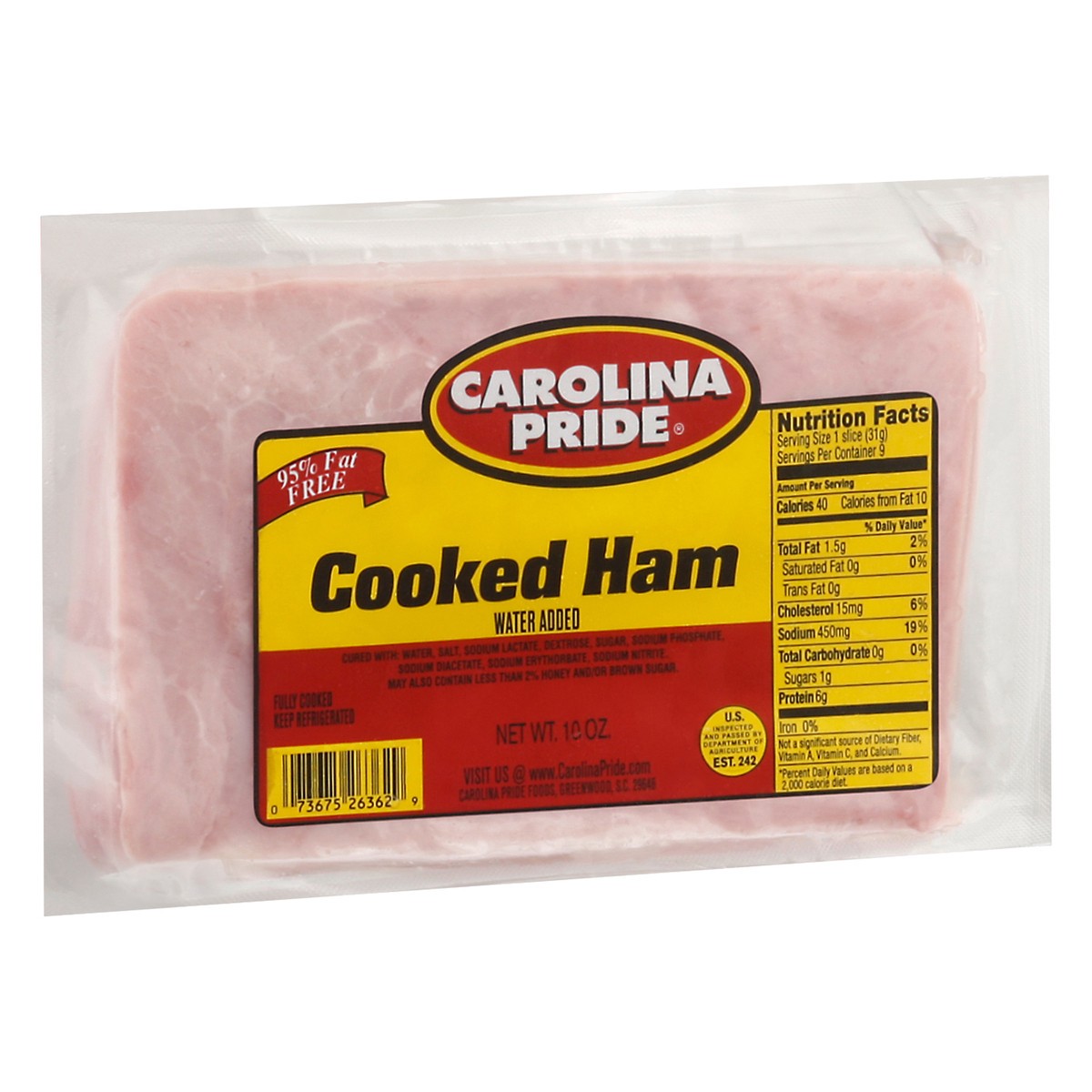 slide 1 of 5, Carolina Pride Ham, Cooked, 10 oz