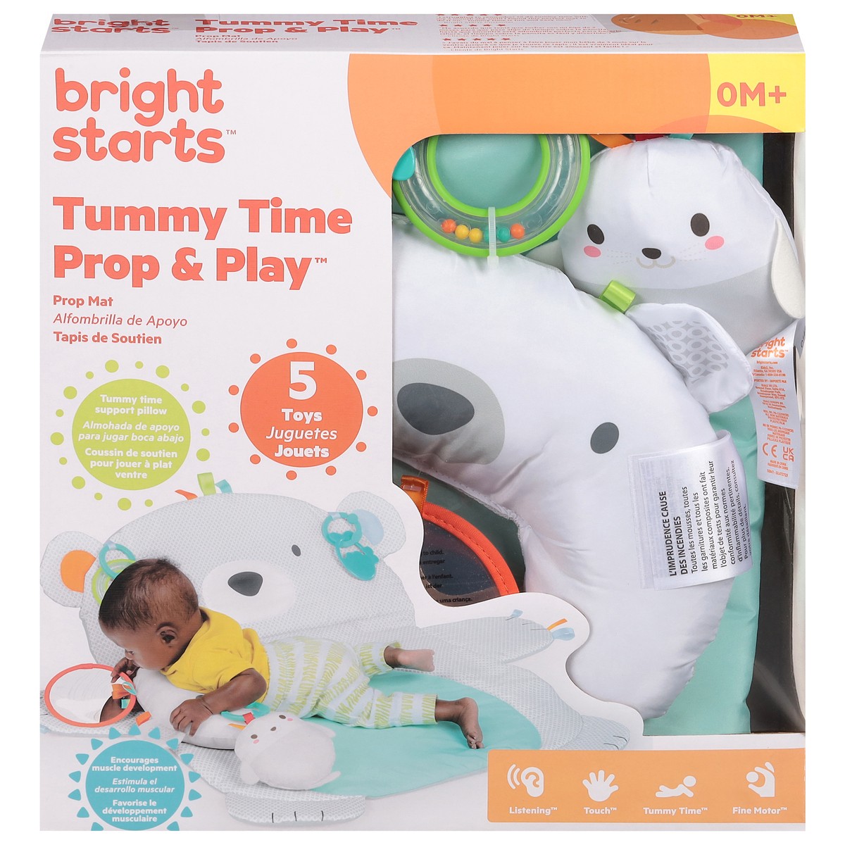 slide 1 of 10, Bright Starts 0M+ Tummy Time Prop & Play Prop Mat 5 ea, 5 ct