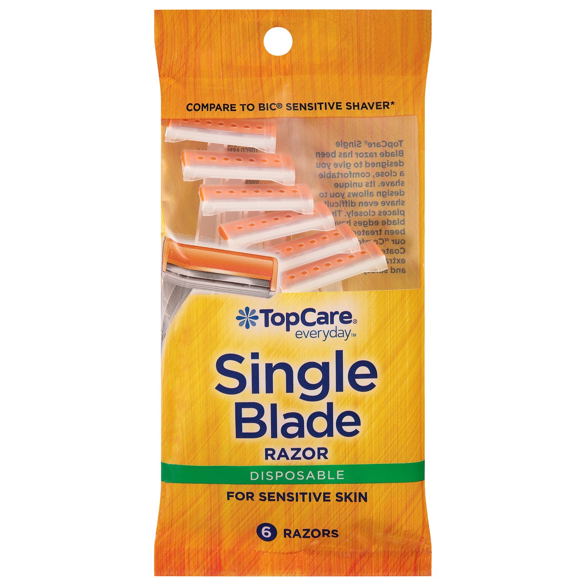 slide 4 of 12, TopCare Everyday Single Blade Disposable Razors 6 ea, 6 ct