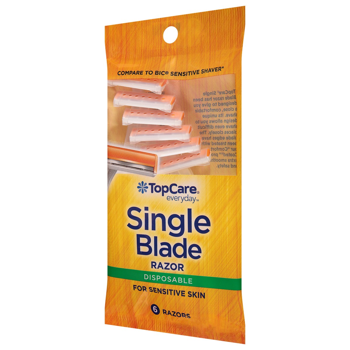 slide 9 of 12, TopCare Everyday Single Blade Disposable Razors 6 ea, 6 ct