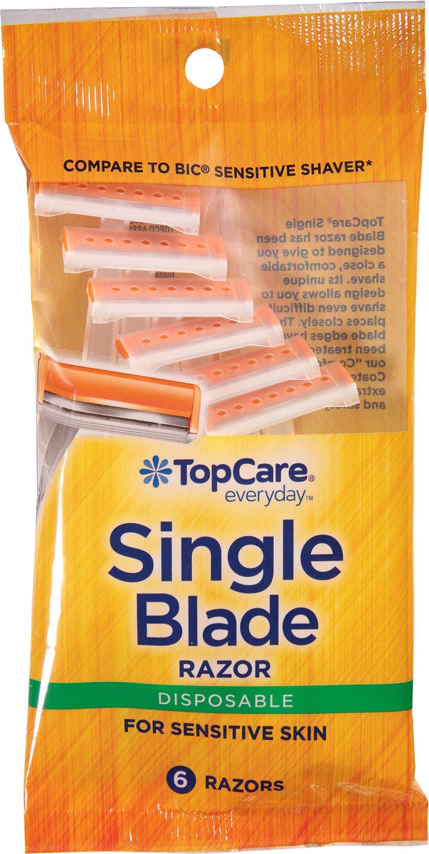 slide 11 of 12, TopCare Everyday Single Blade Disposable Razors 6 ea, 6 ct