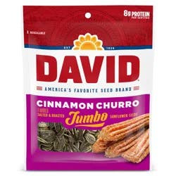 DAVID Jumbo Sunflower Seeds, Cinnamon Churro Flavor, 5.25 oz