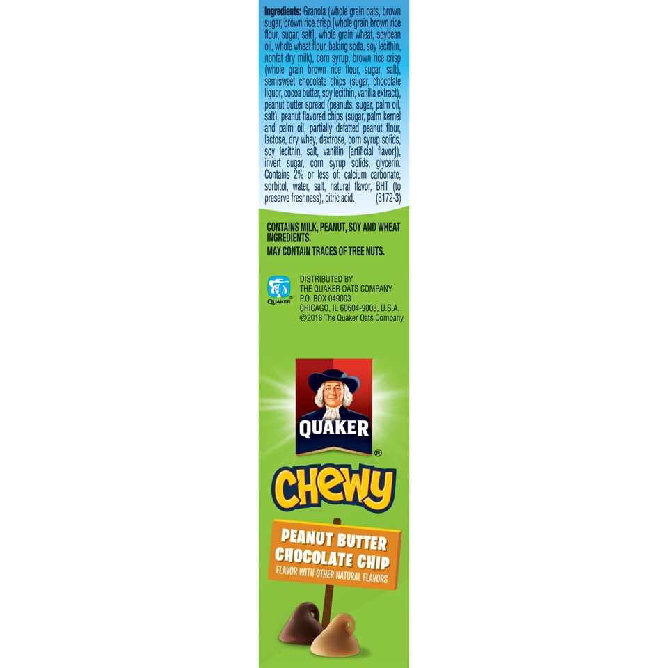 slide 5 of 8, Quaker Chewy Granola Bars Peanut Butter Chocolate Chip 0.84 Oz 8 Count, 8 ct