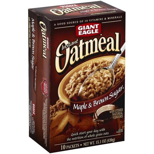 Giant Eagle Instant Oatmeal, Maple \u0026 