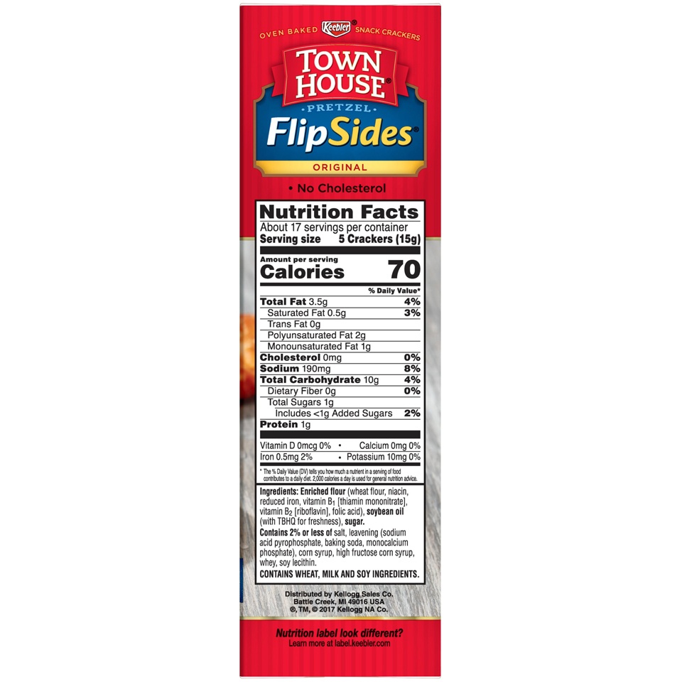 slide 3 of 5, Town House FlipSides Original Oven Baked Crackers, 9.2 oz