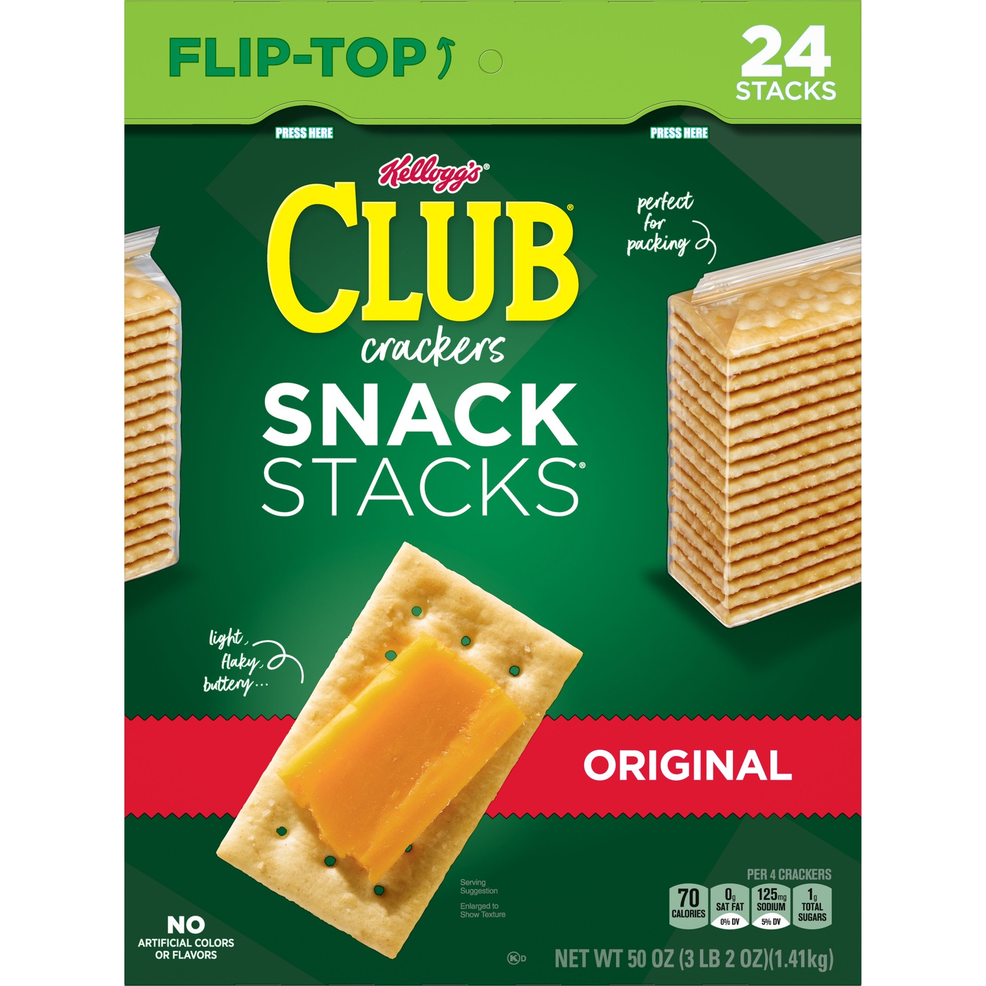 slide 4 of 7, Club Kellogg's Club Crackers Original Snack Stacks Lunch Box Snacks, 50 oz