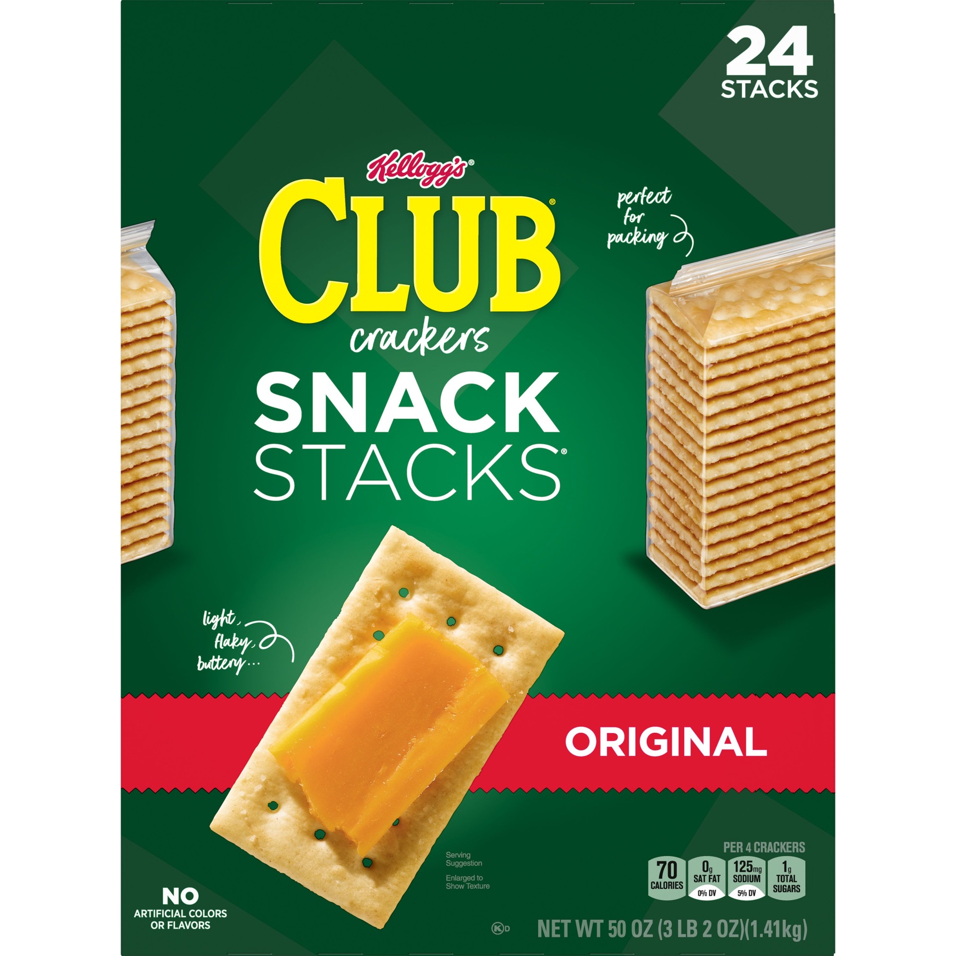 slide 5 of 7, Club Kellogg's Club Crackers Original Snack Stacks Lunch Box Snacks, 50 oz