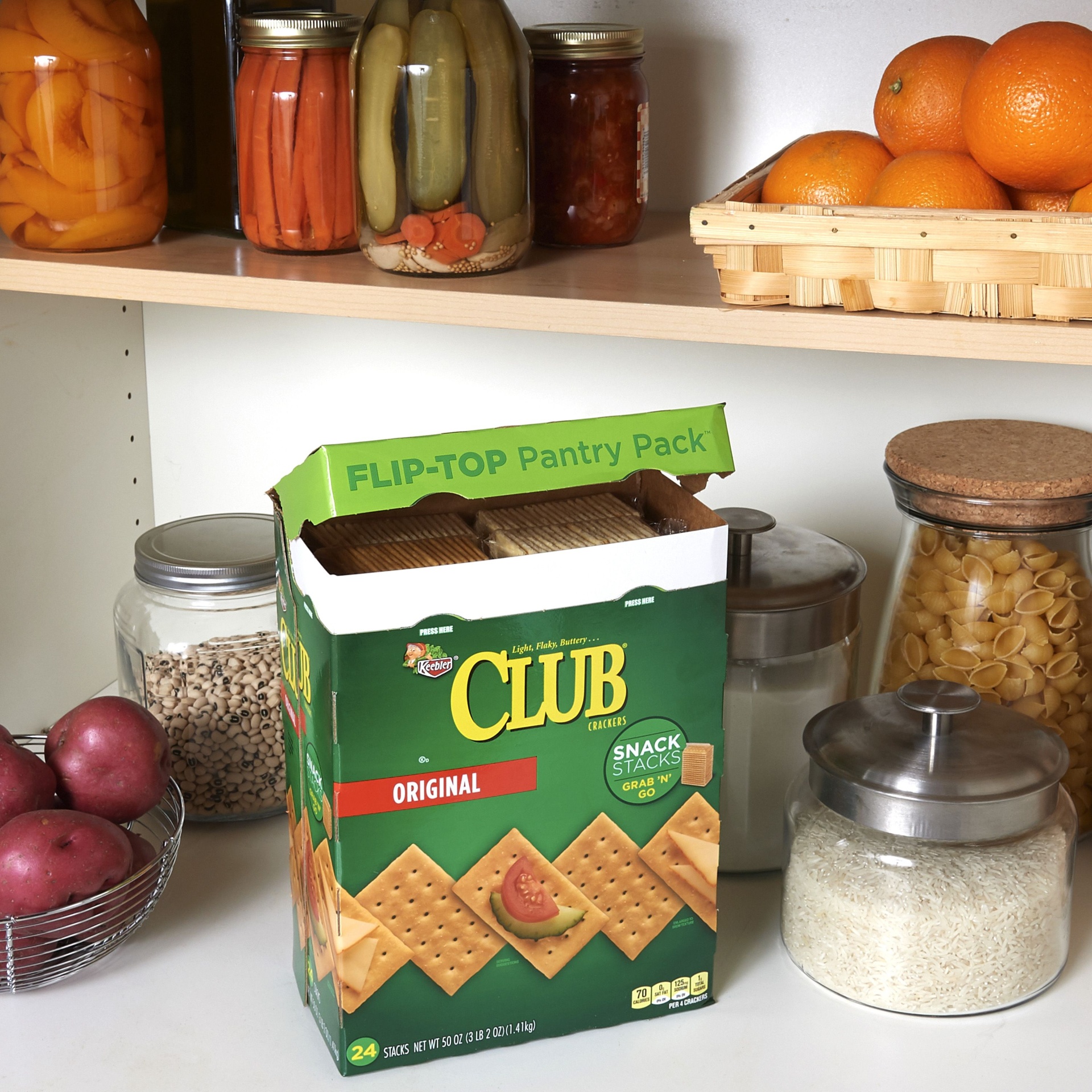 slide 2 of 7, Club Kellogg's Club Crackers Original Snack Stacks Lunch Box Snacks, 50 oz