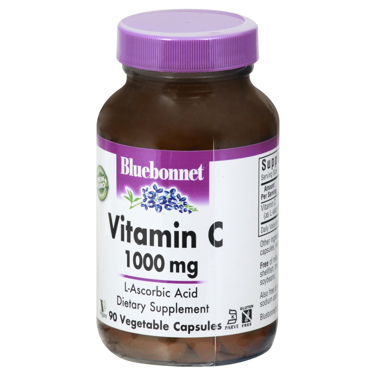 slide 2 of 9, Bluebonnet Nutrition Vegetable Capsules 1000 mg Vitamin C 90 ea, 90 ct