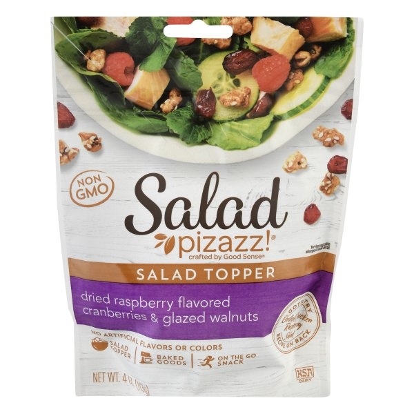 slide 1 of 4, Salad Pizazz! Raspberry Flavored Cranberries & Glazed Walnuts Salad Topper, 4 oz