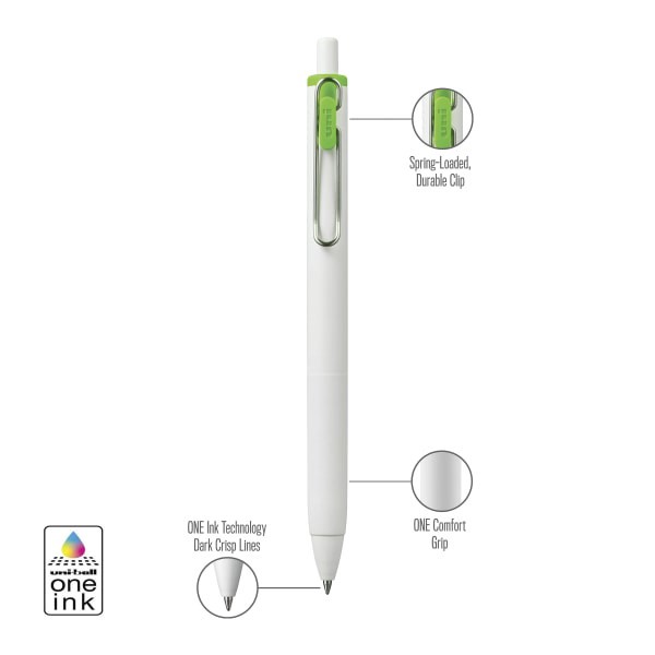 slide 6 of 9, uniball uni 5ct ONE Rectractable Gel Pens Fine Point 0.7mm Assorted Vivid Ink, 5 ct