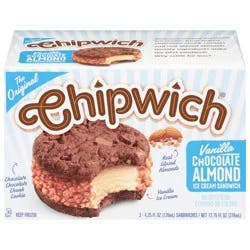 Chipwich Vanilla Chocolate Almond Ice Cream Sandwich - 3 x 4.25 fl oz