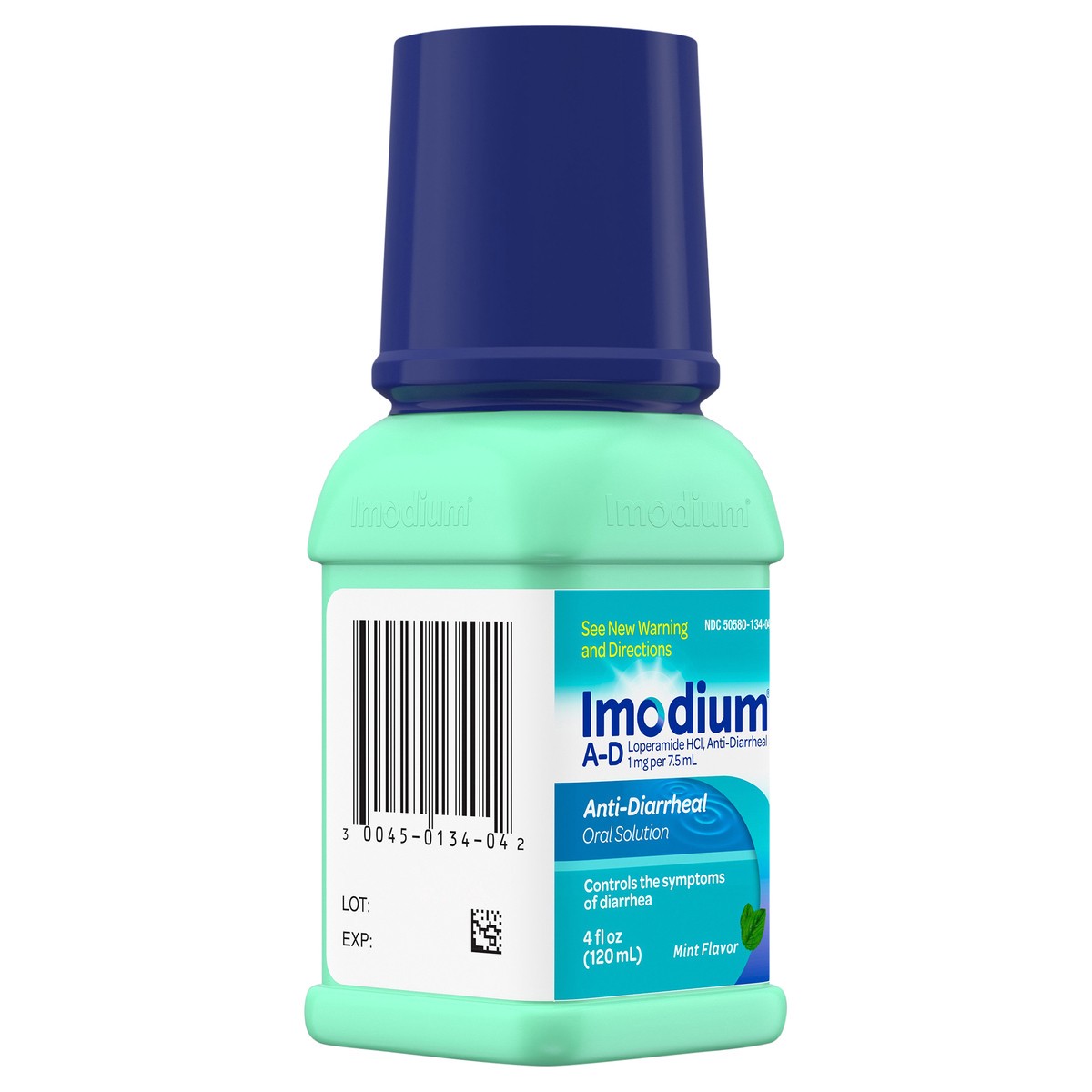 slide 4 of 7, Imodium A-D Liquid Anti-Diarrheal Medicine with Loperamide Hydrochloride to Help Control Symptoms of Diarrhea Due to Acute, Active & Traveler's Diarrhea, Mint Flavor, 4 fl. oz, 4 fl oz