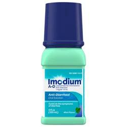 Imodium A-D Liquid Anti-Diarrheal Medicine with Loperamide Hydrochloride to Help Control Symptoms of Diarrhea Due to Acute, Active & Traveler's Diarrhea, Mint Flavor, 4 fl. oz