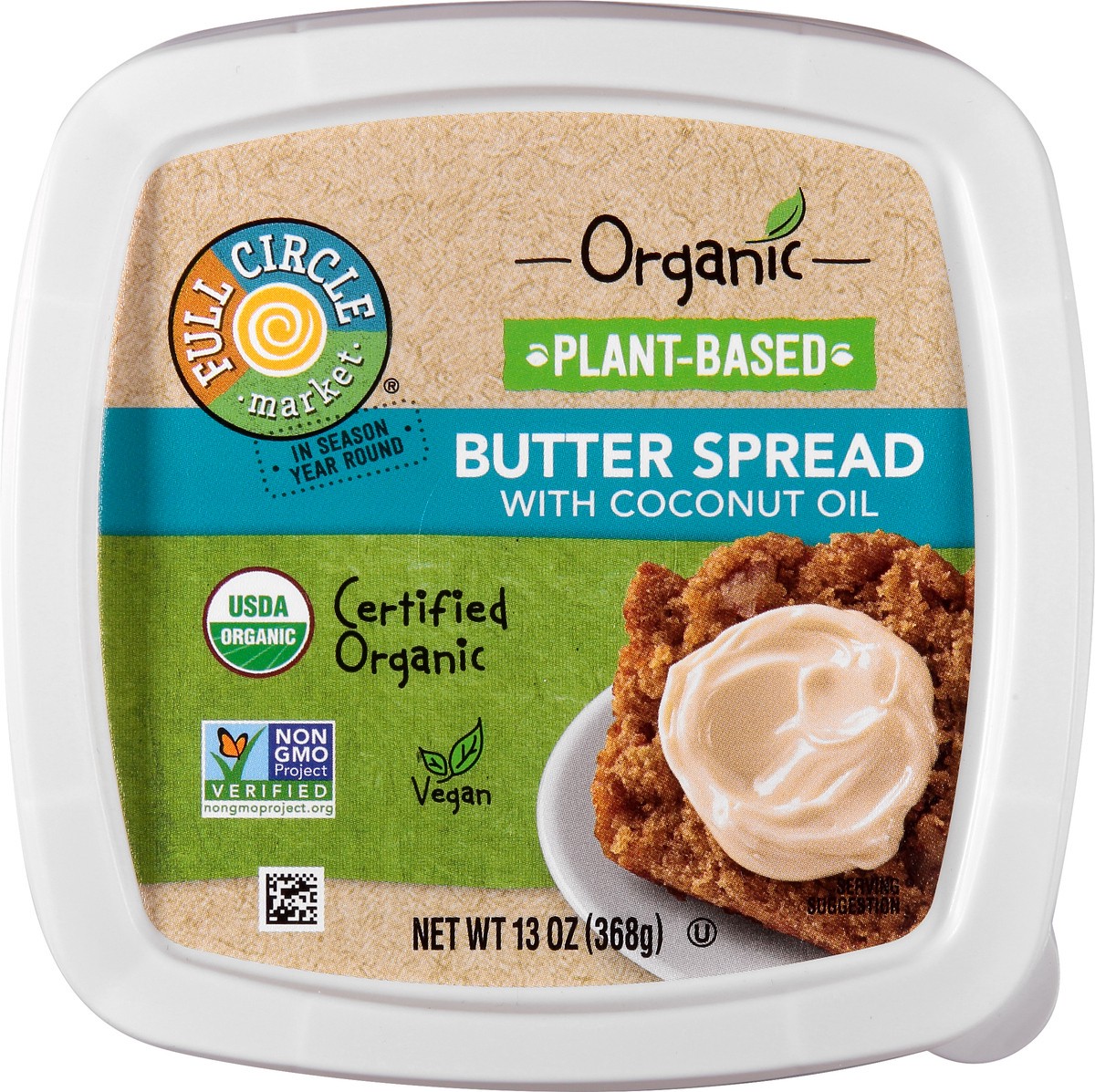 slide 4 of 9, Full Circle Market Organic With Coconut Oil Butter Spread 13 oz, 13 oz
