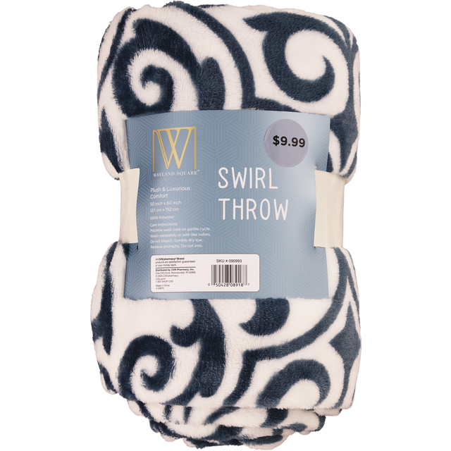 slide 1 of 1, Fall Fest Flannel Throw Blanket, Printed Blue, 1 ct