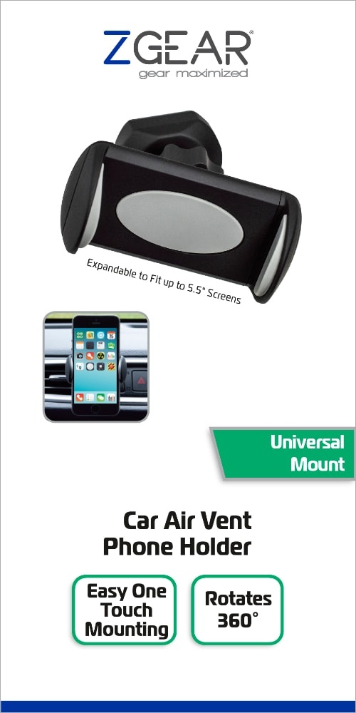 slide 1 of 1, Zgear Car Vent Phone Holder - Black/Gray, 1 ct