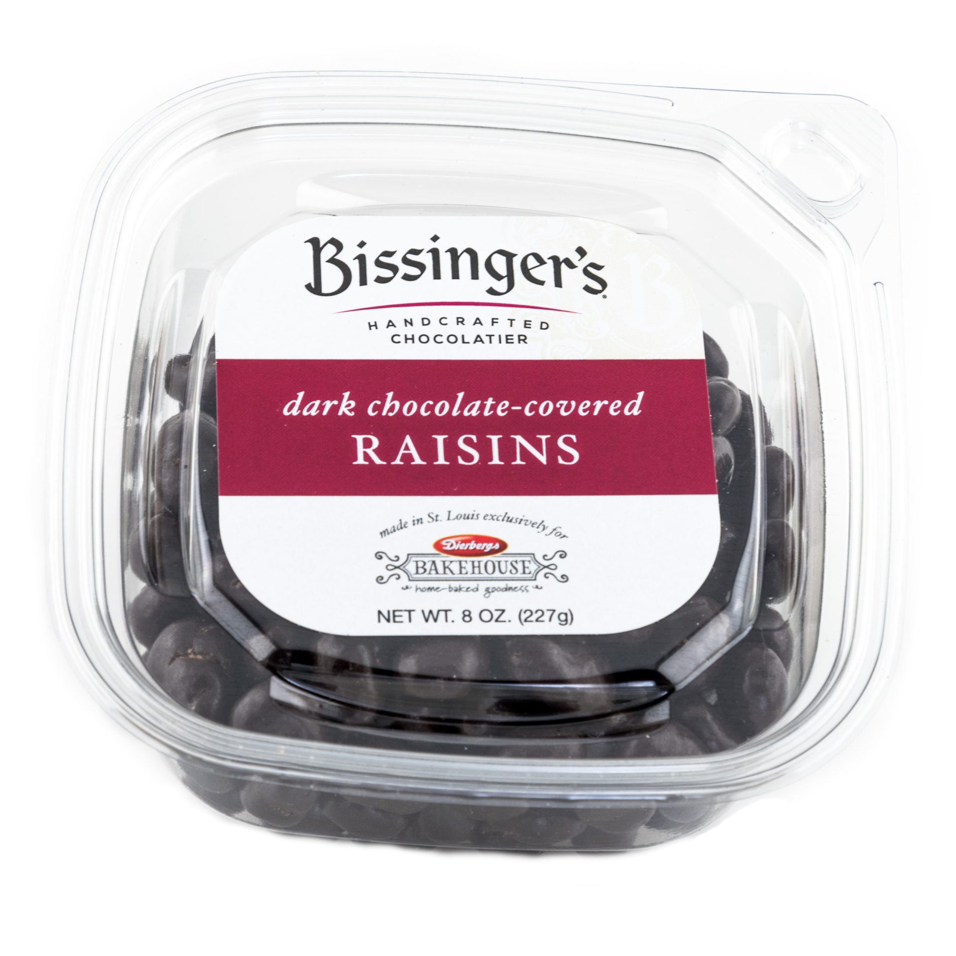 slide 1 of 1, Bissinger's Dark Chocolate Raisins, 8 oz