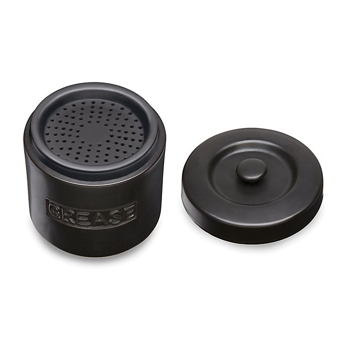 slide 2 of 9, Fox Run Porcelain Grease Container - Matte Black, 1 ct