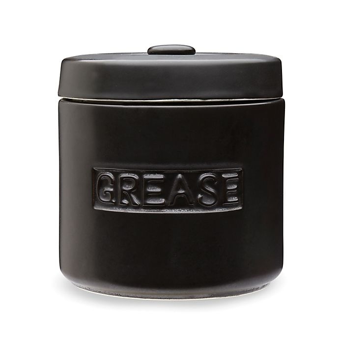 slide 3 of 9, Fox Run Porcelain Grease Container - Matte Black, 1 ct