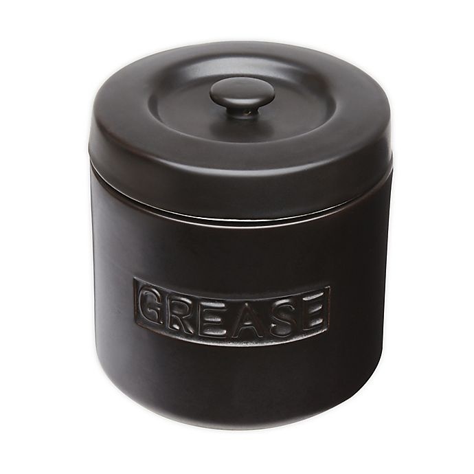 slide 1 of 9, Fox Run Porcelain Grease Container - Matte Black, 1 ct